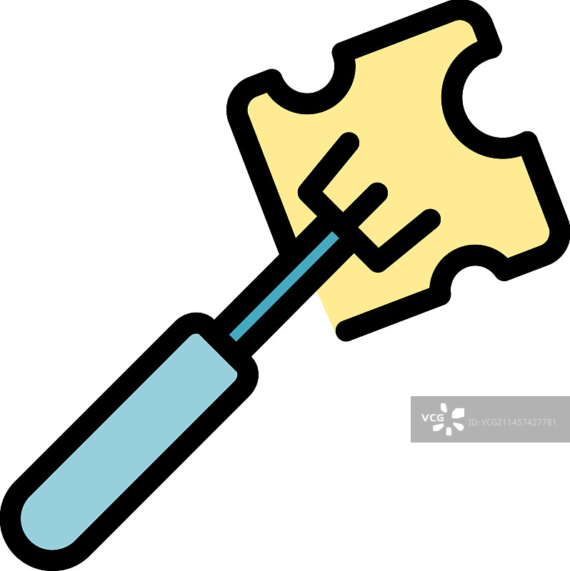 奶酪叉子扁平图标图片素材