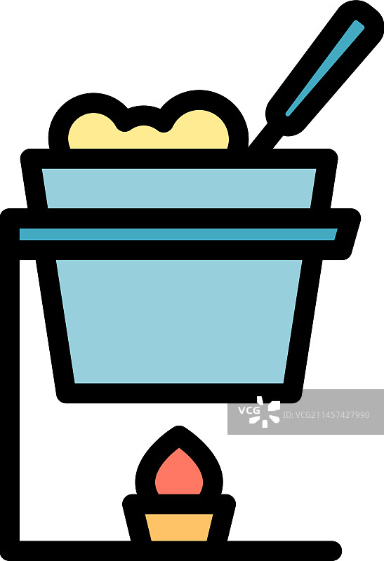 火锅烹饪图标扁平设计图片素材