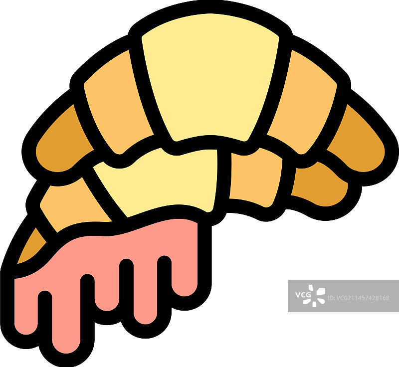 牛角包巧克力图标（扁平风格）图片素材