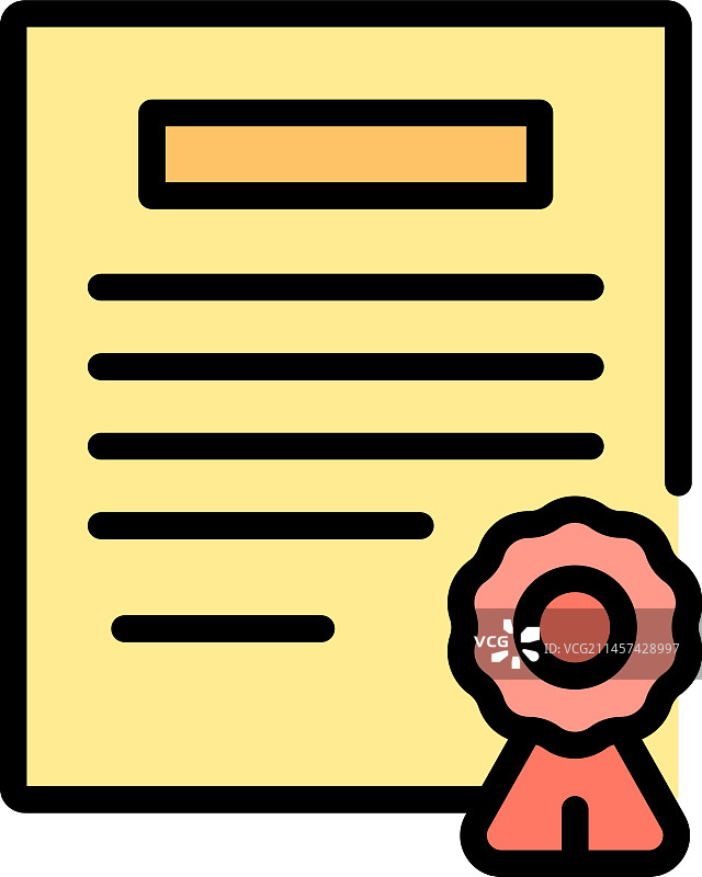 质量文档图标（扁平风格）图片素材