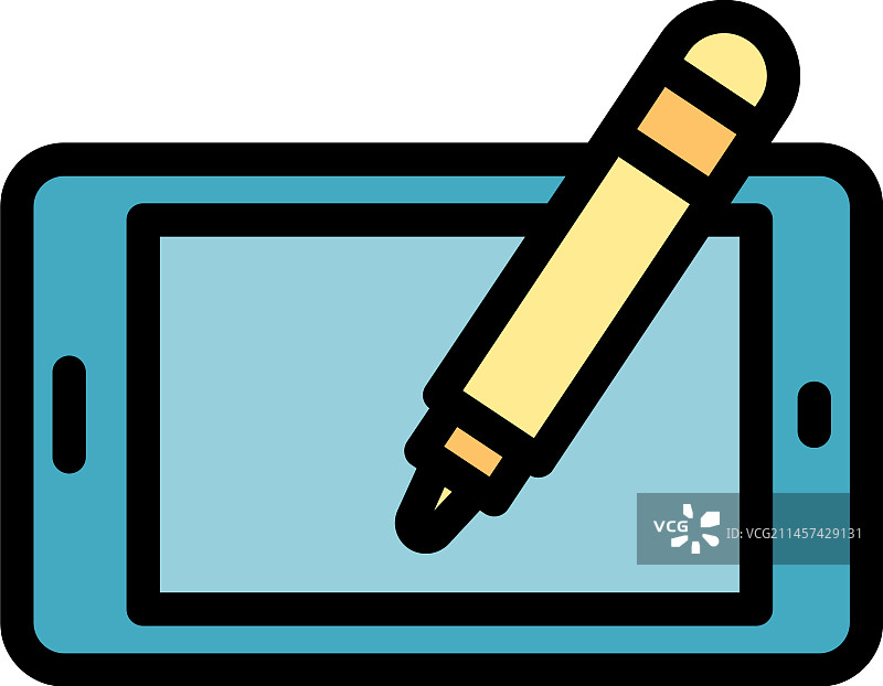 平板电脑数位笔扁平图标图片素材