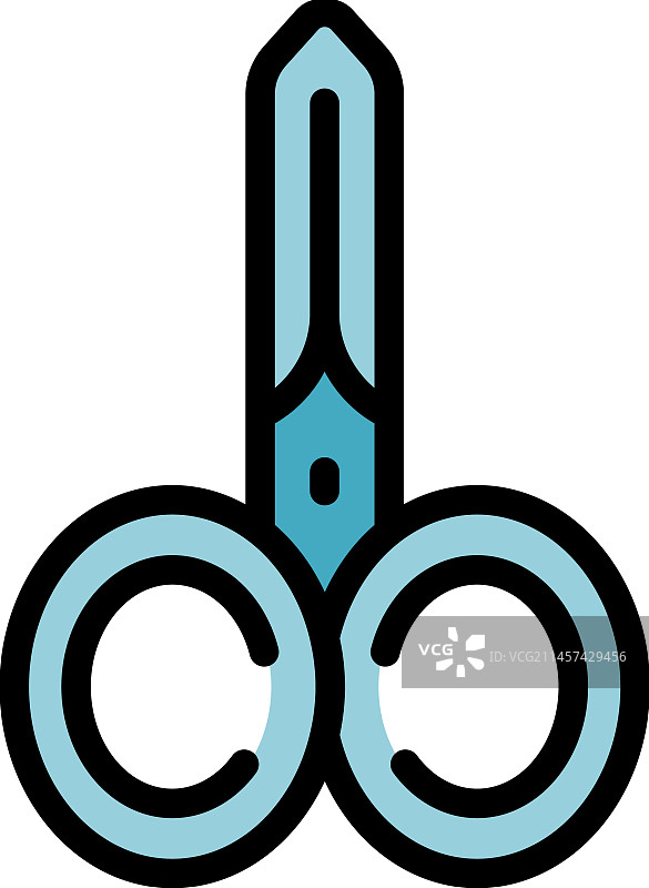 扁平美甲剪刀图标图片素材