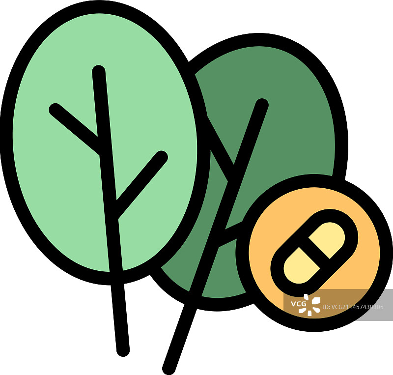 扁平风格有机叶子图标图片素材