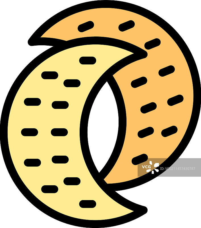 月亮裂纹图标（扁平风格）图片素材