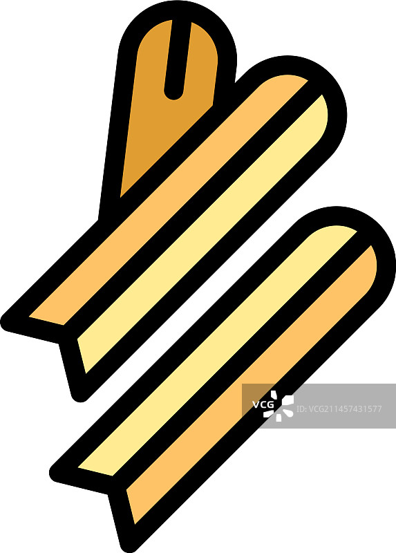 餐厅西班牙油条扁平图标图片素材