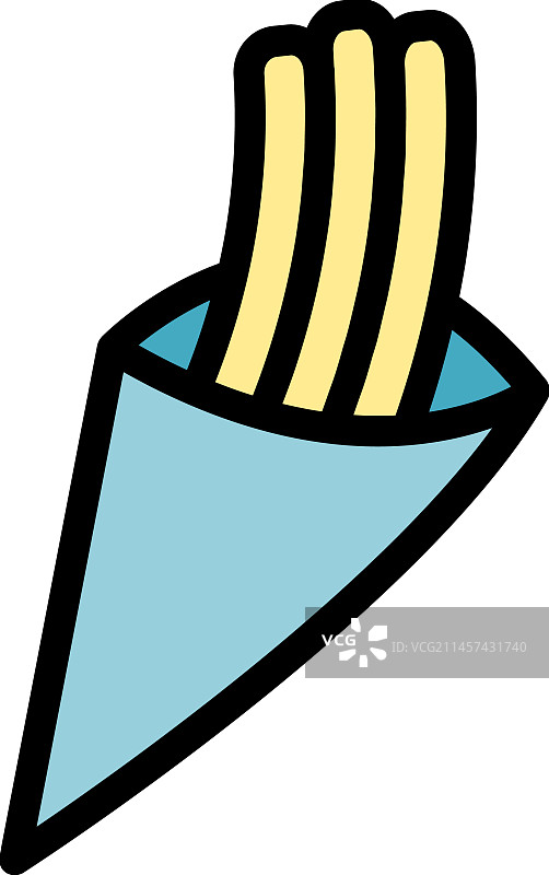 西班牙油条咖啡馆扁平图标图片素材