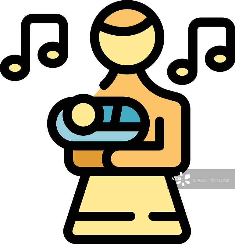 婴儿保姆图标（扁平风格）图片素材