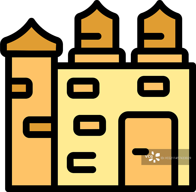 柬埔寨塔图标（扁平风格）图片素材