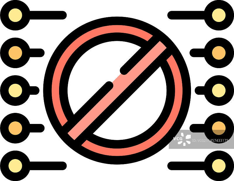 禁止数字图标，扁平风格图片素材