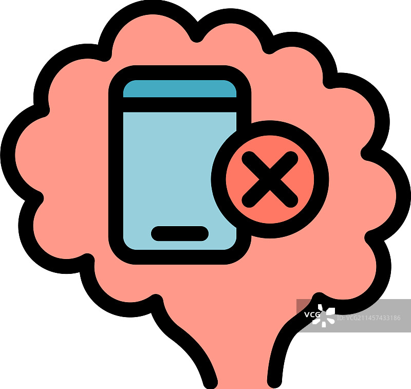 手机头脑图标扁平图片素材