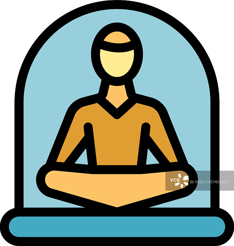 扁平风格冥想图标图片素材