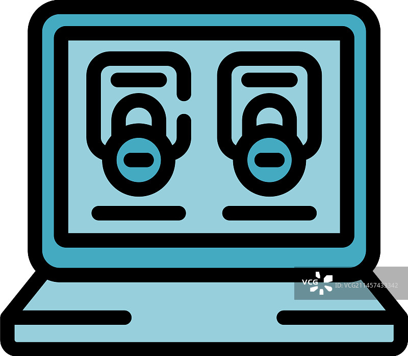 笔记本电脑数字排毒扁平图标图片素材