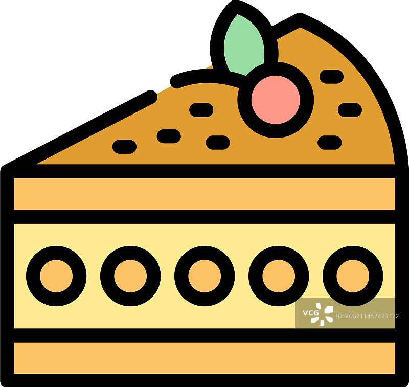 奶油甜片扁平图标图片素材