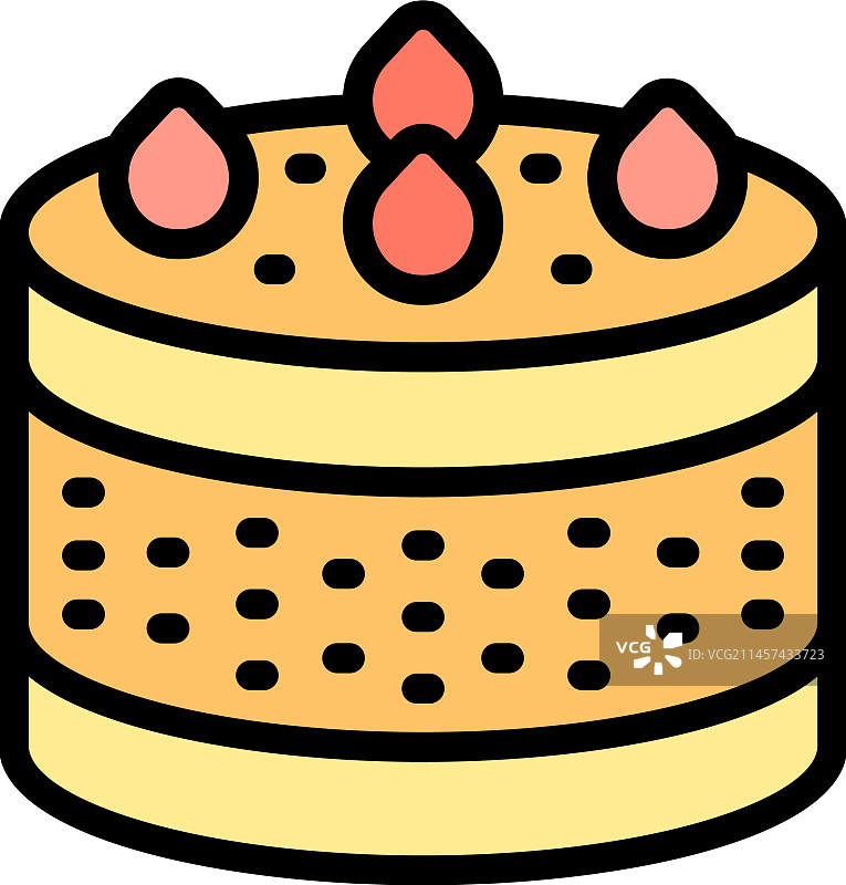奶油蛋糕图标（扁平风格）图片素材