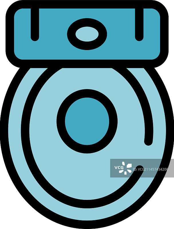 俯视视角：扁平风格的马桶图标图片素材