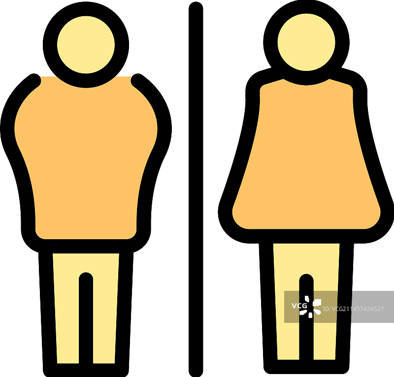 女性卫生间图标（扁平风格）图片素材