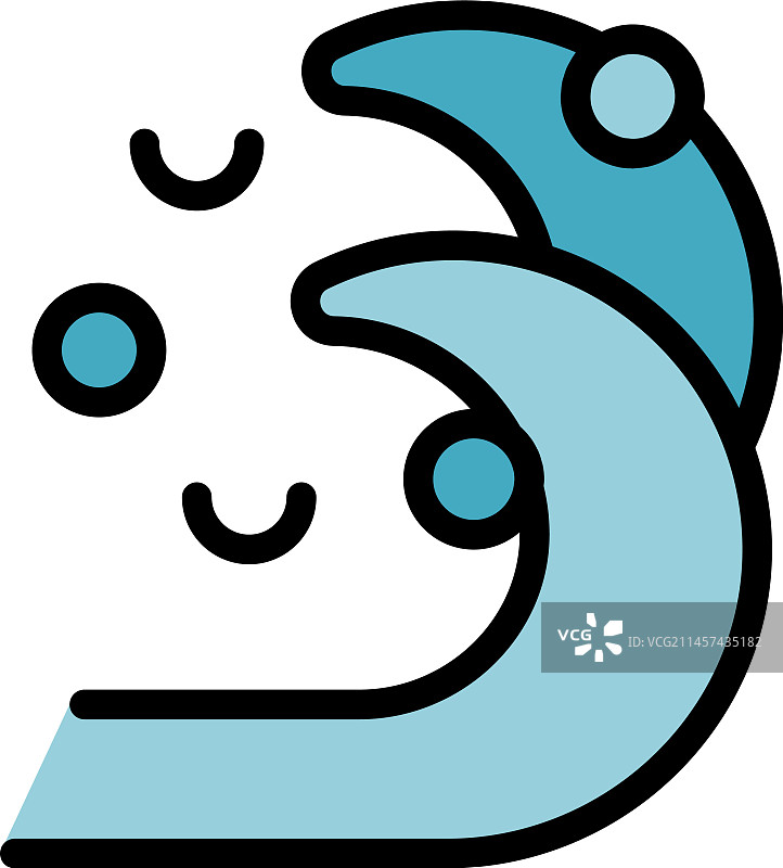 扁平风格海浪图标图片素材