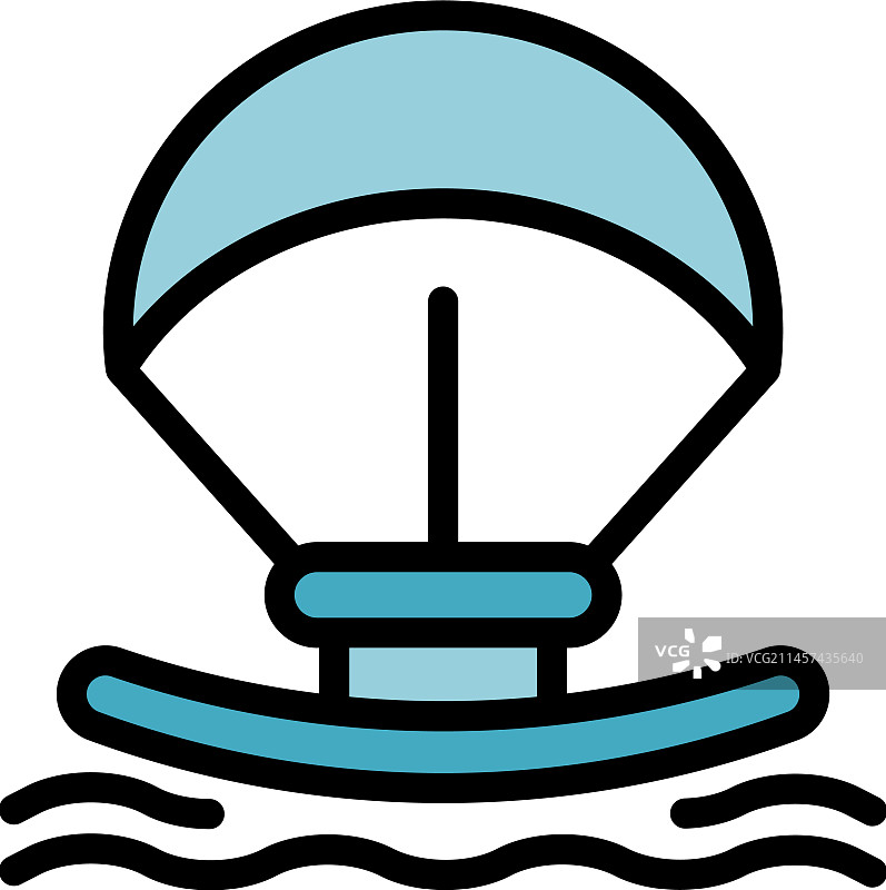 风筝冲浪图标（扁平风格）图片素材