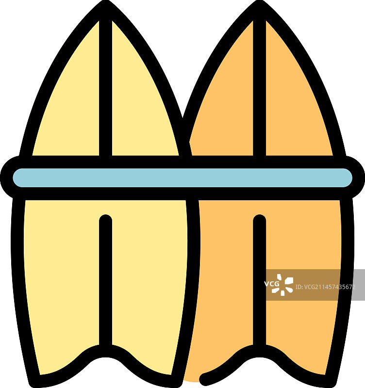 风筝冲浪板扁平图标图片素材