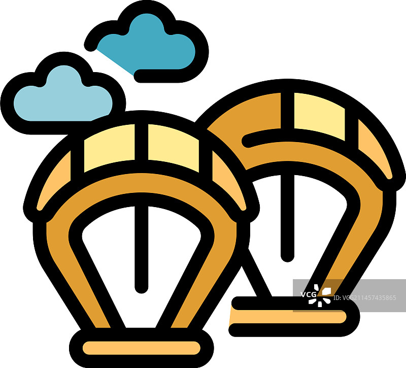 风力运动扁平图标图片素材