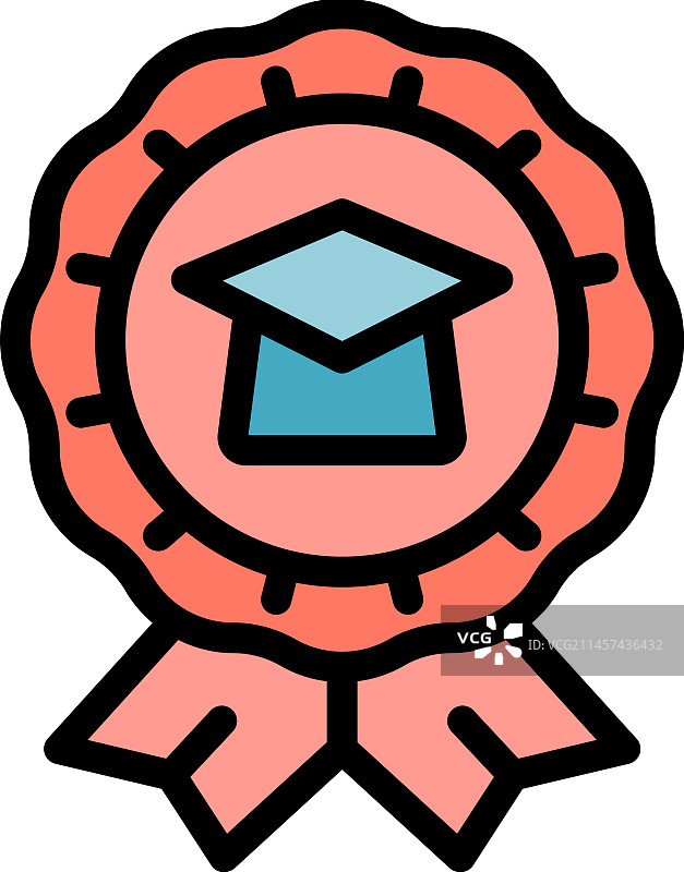 扁平学习徽章图标图片素材