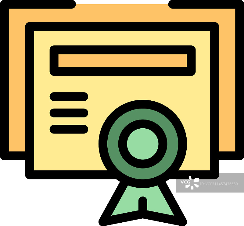 课程文凭图标（扁平风格）图片素材