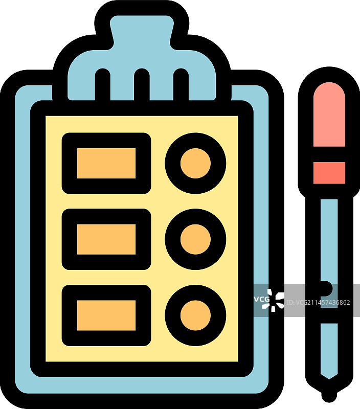 选举剪贴板扁平风格图标图片素材