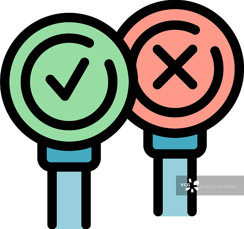 数字选举图标（扁平风格）图片素材