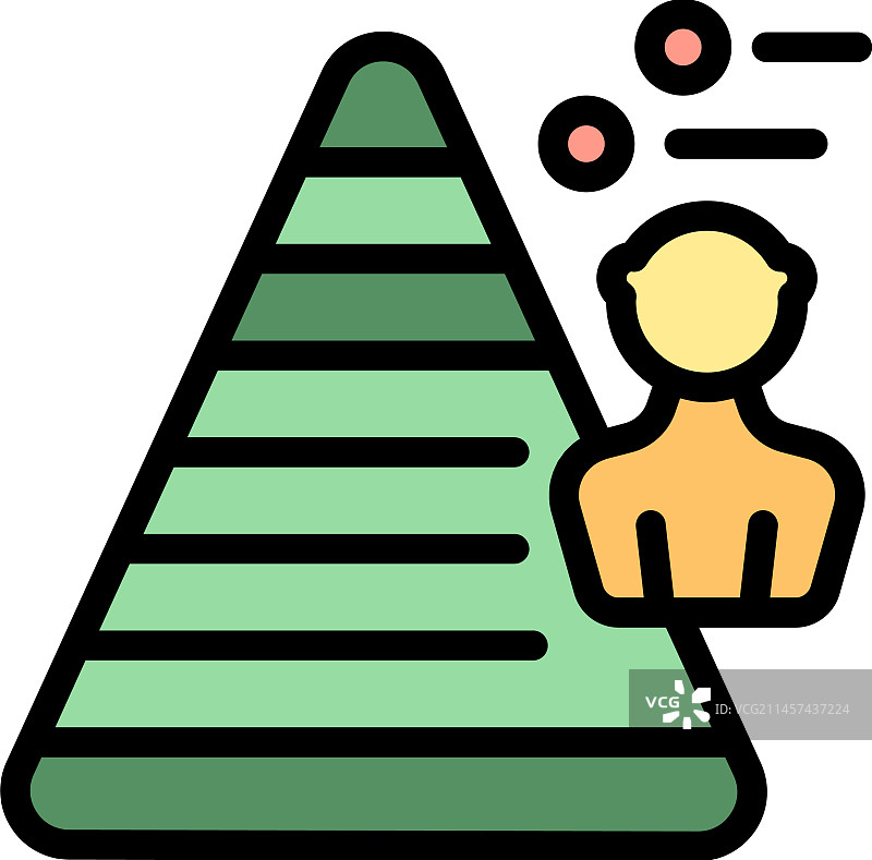 金字塔人口图标（扁平风格）图片素材