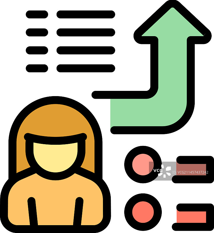 数据增长图标（扁平风格）图片素材