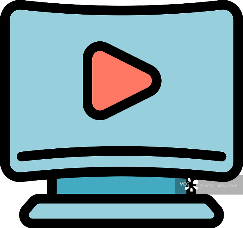 智能视频电视扁平图标图片素材