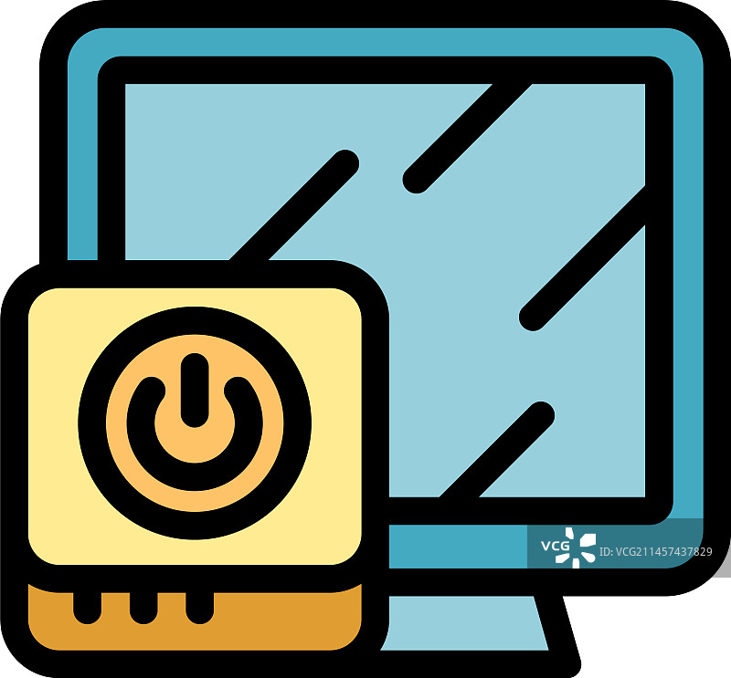 智能盒子控制图标（扁平风格）图片素材