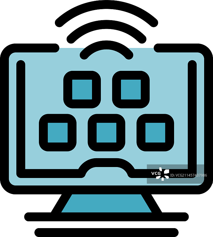 智能显示器图标（扁平风格）图片素材