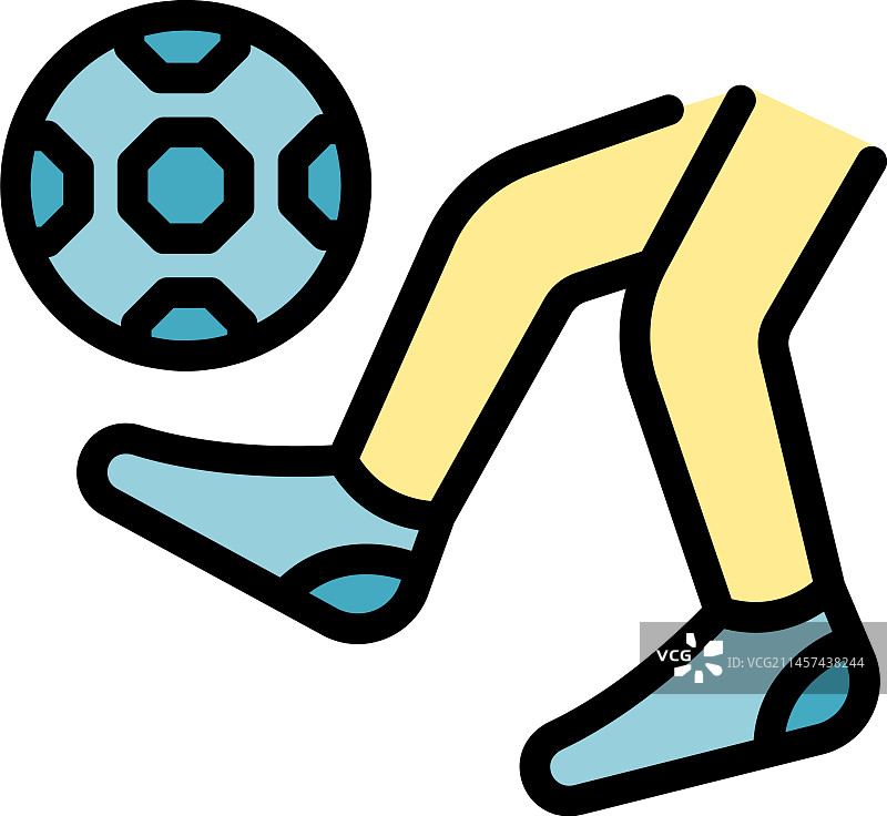 踢球扁平图标图片素材