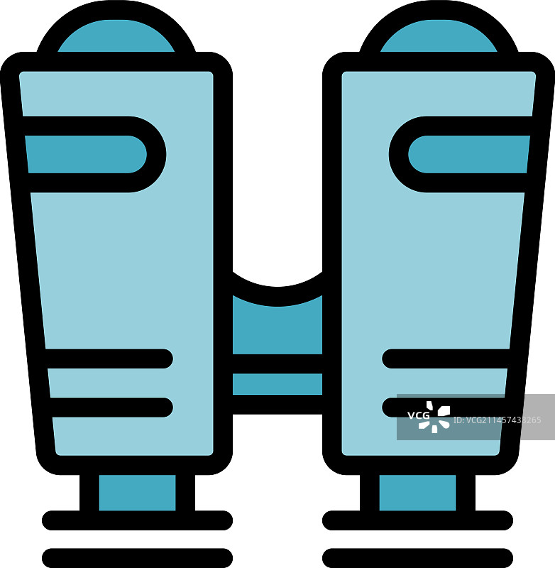 足球训练营望远镜图标（扁平风格）图片素材