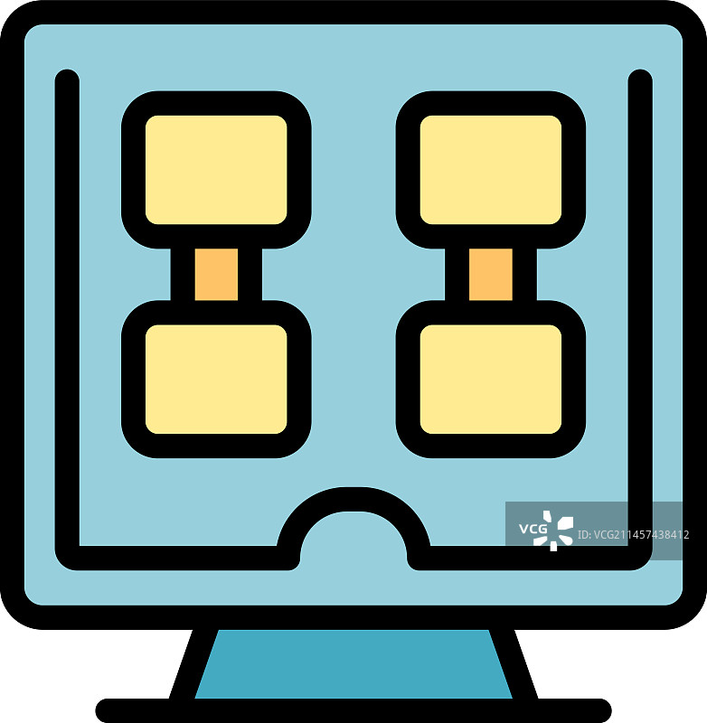 电脑游戏玩家显示器扁平图标图片素材