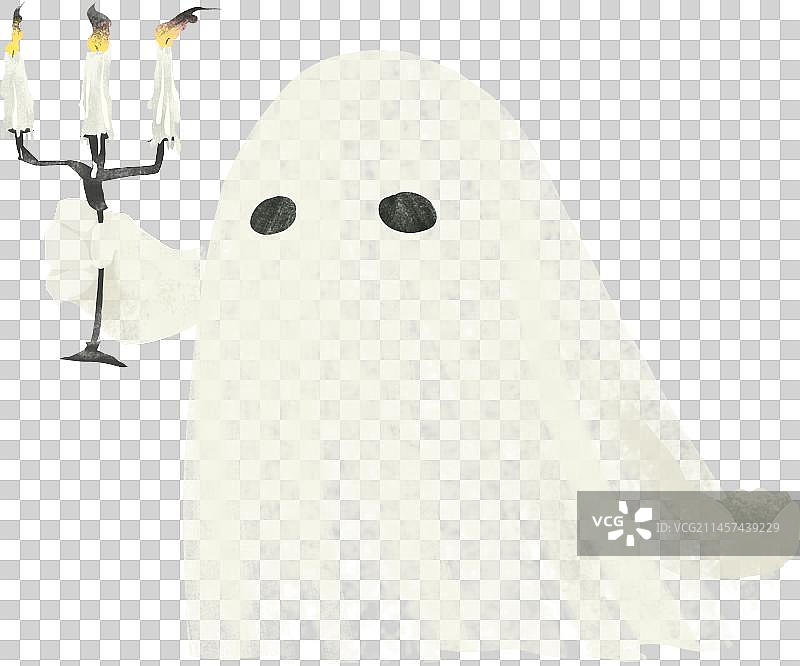 举着蜡烛的幽灵万圣节恐怖人物元素图片素材