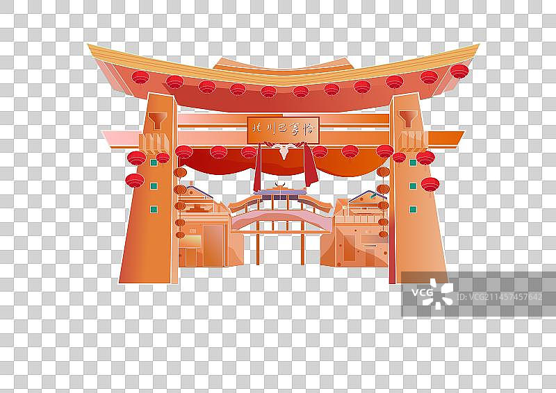北川巴拿恰年节氛围建筑图片素材