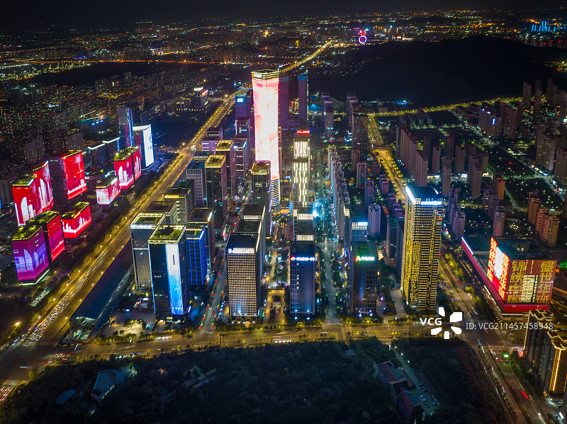 济南国庆灯光秀图片素材