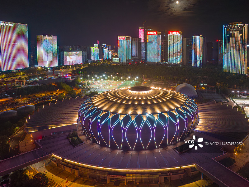 济南国庆灯光秀图片素材