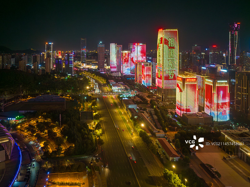 济南国庆灯光秀图片素材