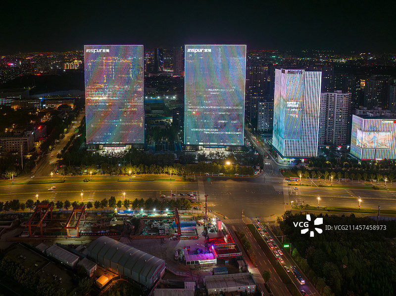 济南国庆灯光秀图片素材