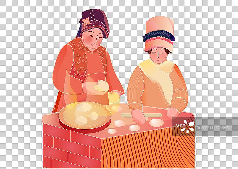 过年制作蒸馍/馒头图片素材
