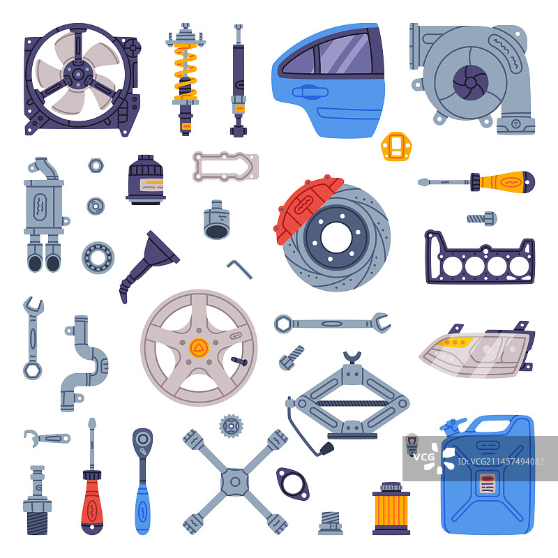 用于汽车维修的汽车零配件和元素图片素材