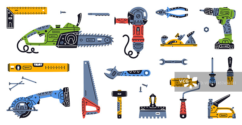 建筑工具和家居维修设备图片素材