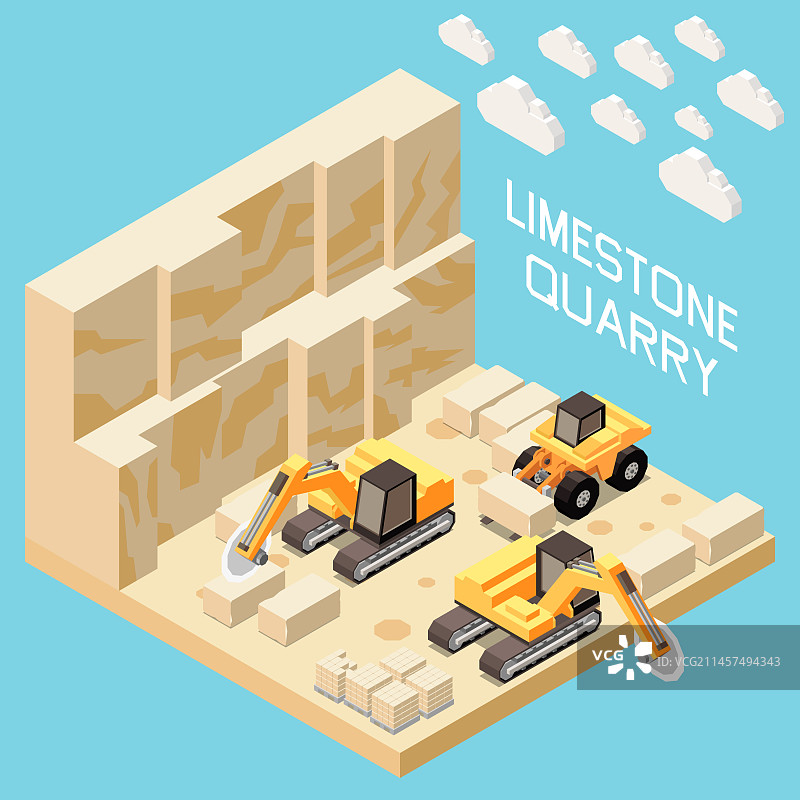 石材工厂2.5D概念图片素材