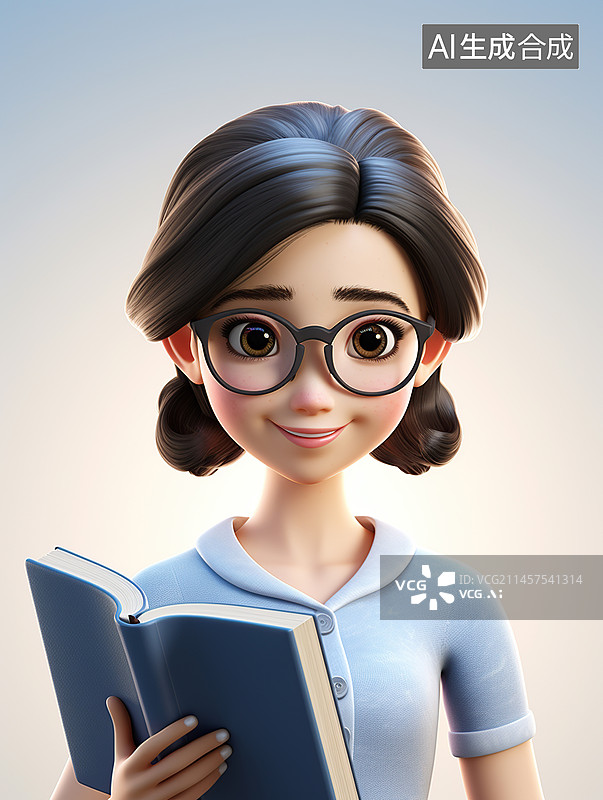 【AI数字艺术】老师卡通形象图片素材