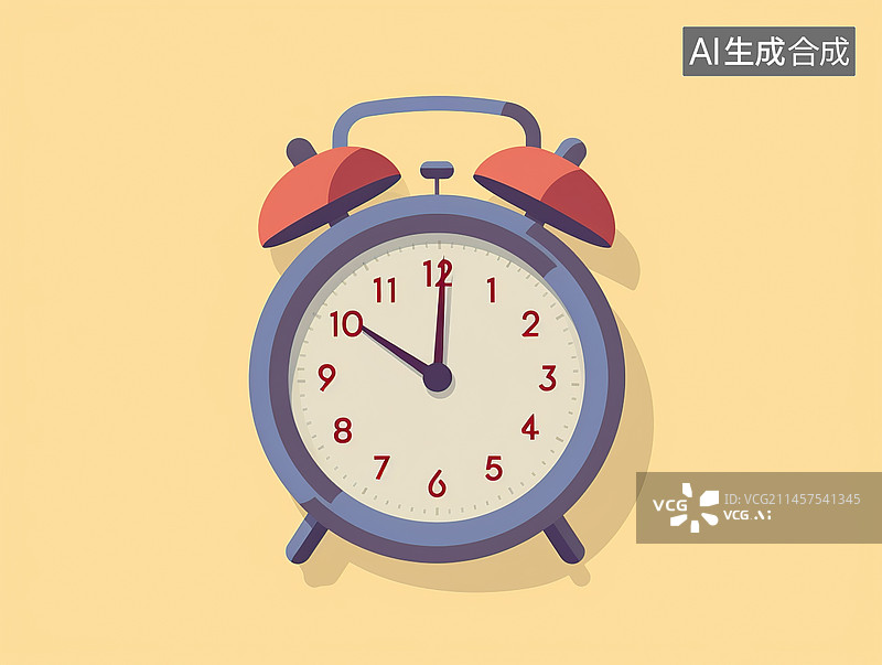 【AI数字艺术】扁平插画闹钟图片素材
