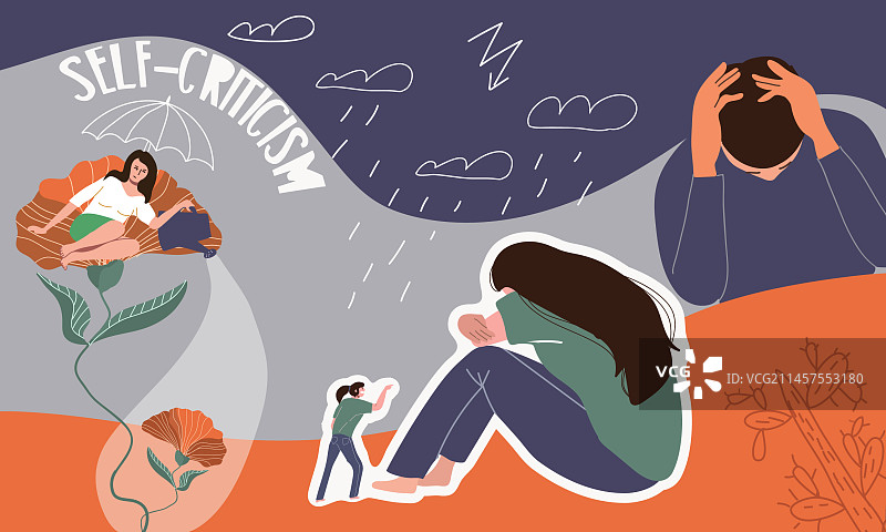 自我批评拼贴画图片素材