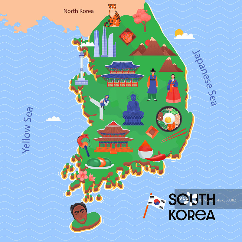 韩国地图组合图片素材
